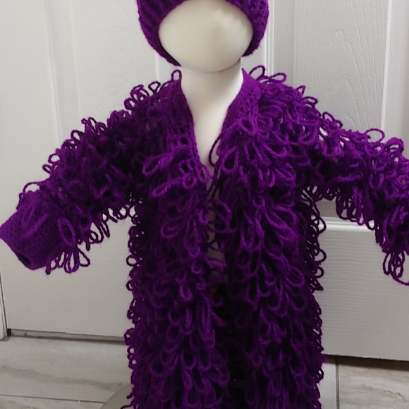 Handmade Sweater Jacket w/ Hat - Picture 4 of 4